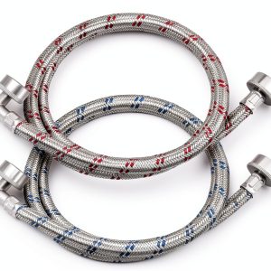 Beaquicy Stainless Steel Washer Hoses 4ft 304 Steel PVC-0