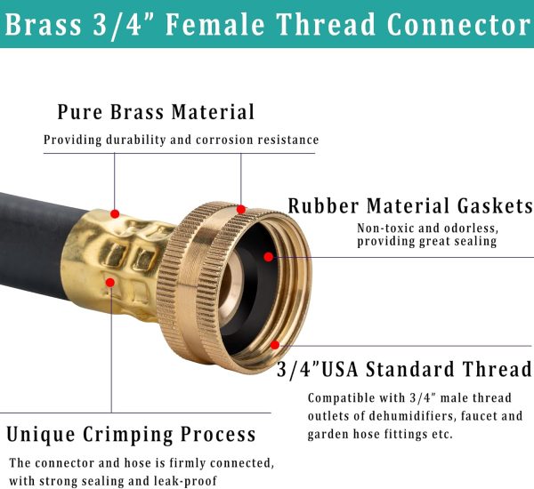 ZY-hosetube Dehumidifier Drain Hose Flexible Brass Connector-1