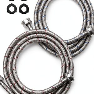 puxyblue 6ft Washing Machine Hose Stainless Steel-0