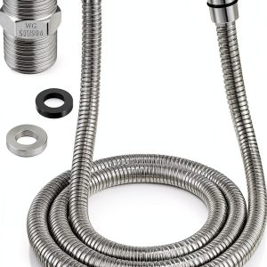 Dreyoo Shower Hose Stainless Steel Chrome Replacement-0
