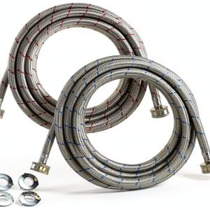 Blutoget 15ft Stainless Steel Washer Hose Hot Cold-0