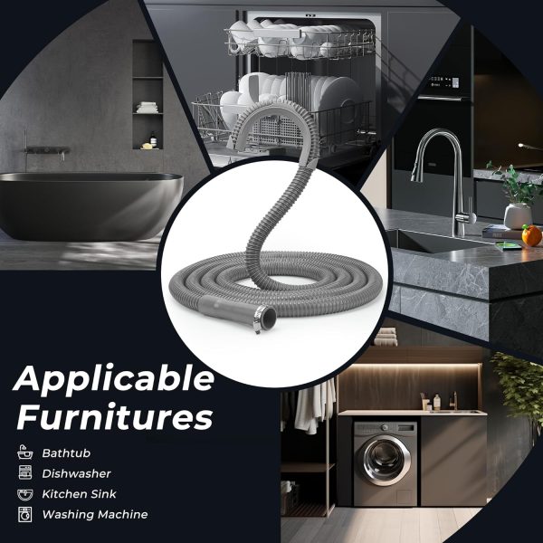 Funmit Washing Machine Drain Hose Corrugated Rubber-7
