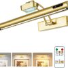 Magnetic Wireless Picture Light 16in Gold Rechargeable Remote Dimmable-0