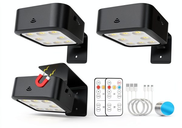 Picture Lights 3 Pack Wireless Rechargeable Wall Lights by LEITAU-0