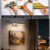 Magnetic Wireless Picture Light 16in Gold Rechargeable Remote Dimmable-4
