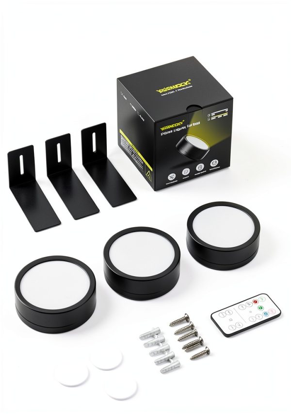 Black Picture Lights YARNOCK Light Remote Timer Dimmable 3-Pack-7