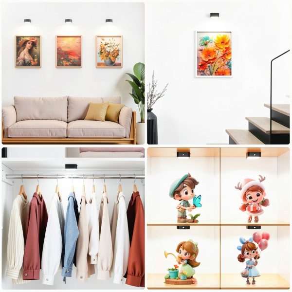 Picture Lights 3 Pack Wireless Rechargeable Wall Lights by LEITAU-5